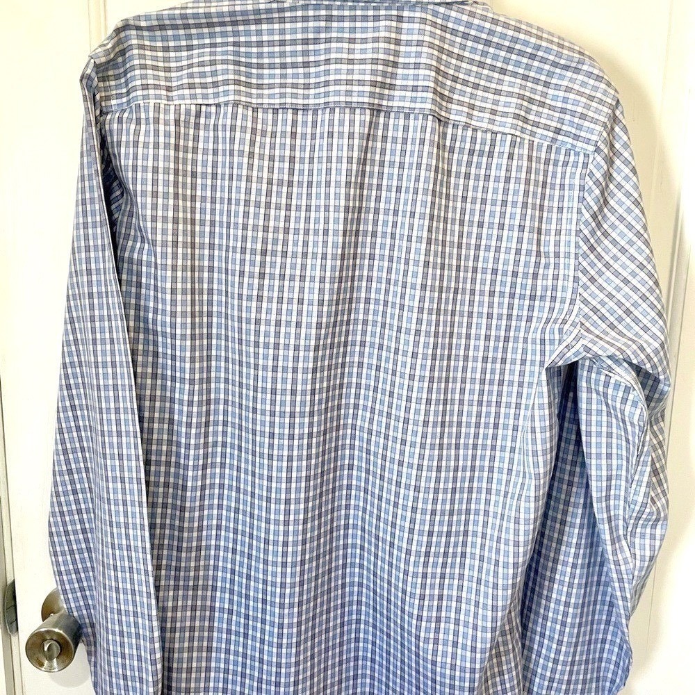 UNTUCKit large Blue/White Button Down Shirt no iron Classic Long Sleeve Casual - Picture 6 of 6